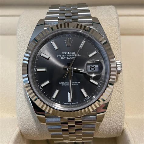 used rolex datejust 41 steel|rolex datejust 41mm grey dial.